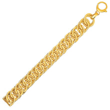 Load image into Gallery viewer, Reversible Textured Link Bracelet in 14k Yellow Gold
