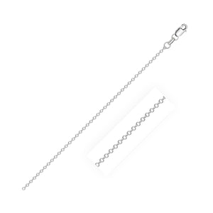 14k White Cable Link Chain 0.8mm
