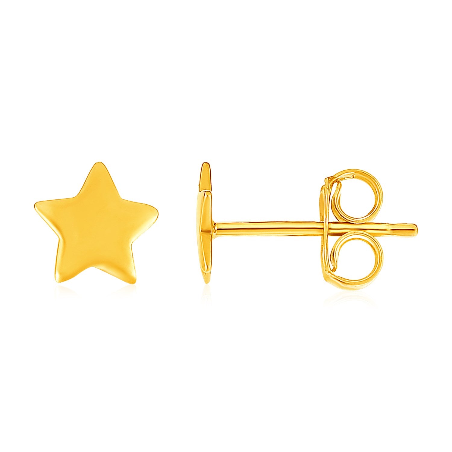 14k Yellow Gold Post Earrings with Stars