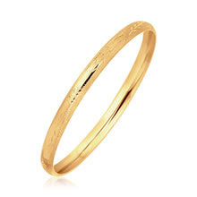 Load image into Gallery viewer, 14k Yellow Gold Dome Style Children&#39;s Bangle with Diamond Cuts
