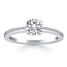 Load image into Gallery viewer, 14k White Gold Classic Pave Diamond Band Engagement Ring

