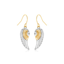 Load image into Gallery viewer, Two-Tone Wing Drop Earrings in 10K Gold

