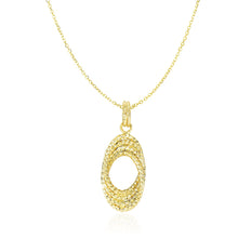 Load image into Gallery viewer, 14k Yellow Gold Textured Entwined Open Oval Sections Pendant
