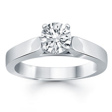 Load image into Gallery viewer, 14k White Gold Wide Cathedral Solitaire Engagement Ring
