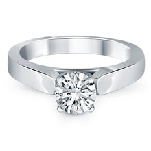 Load image into Gallery viewer, 14k White Gold Wide Cathedral Solitaire Engagement Ring
