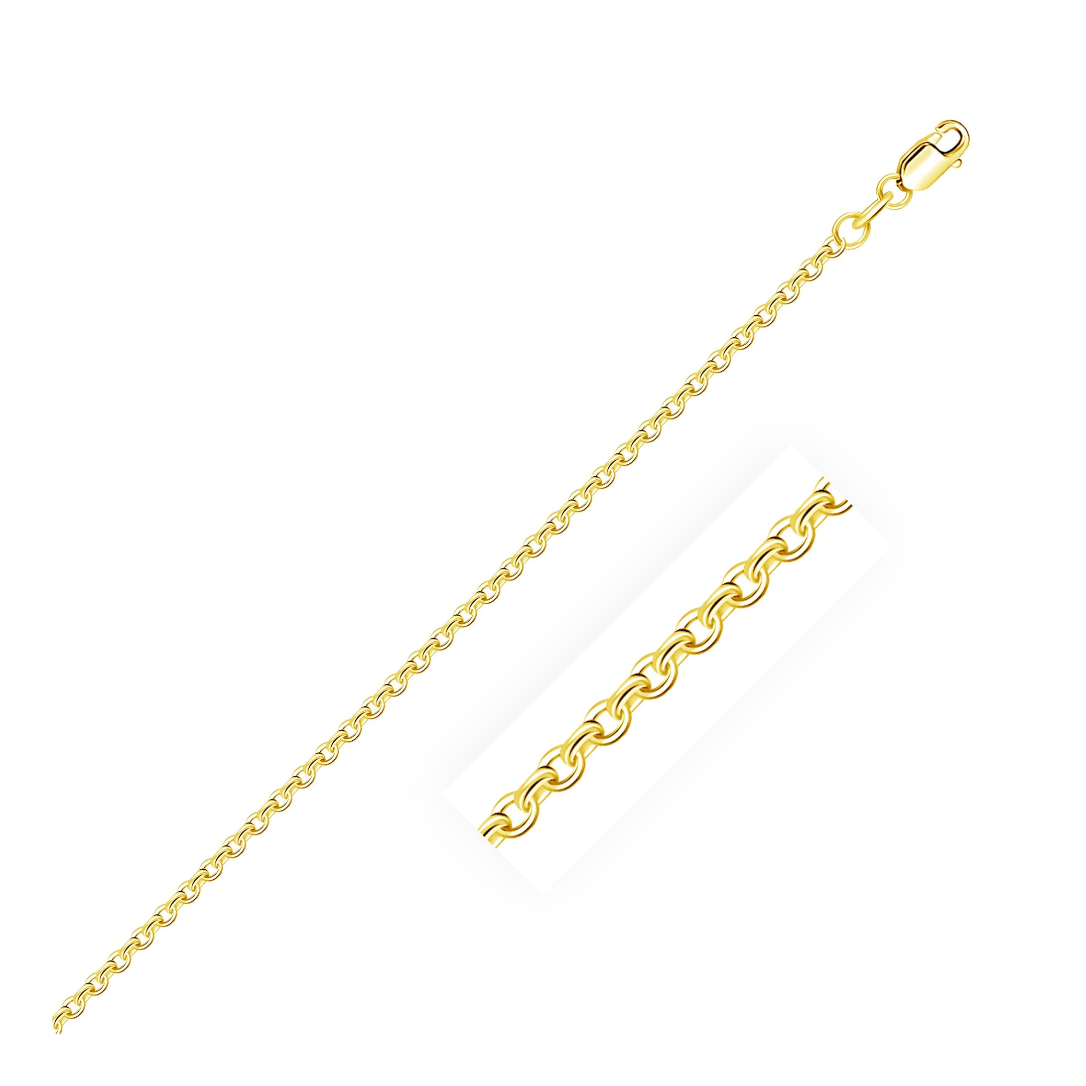 14k Yellow Gold Cable Link Chain 1.8mm