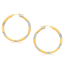 Load image into Gallery viewer, 14k Two Tone Gold Polished Hoop Earrings (30 mm)

