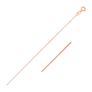 14k Pink Gold Cable Link Chain 0.8mm