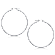 Load image into Gallery viewer, 14k White Gold Polished Hoop Earrings (60 mm)
