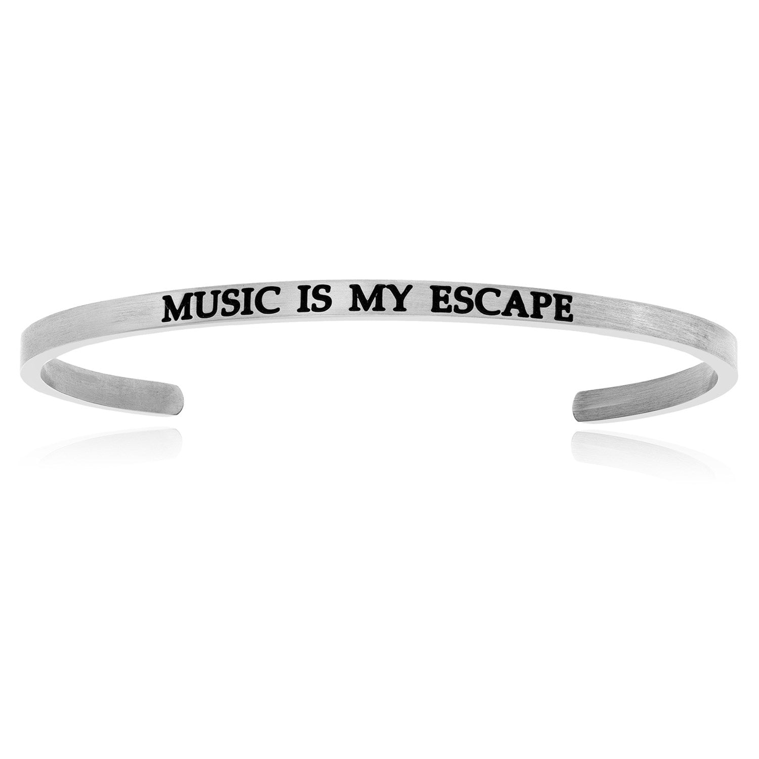 Stainless Steel Music Is My Escape Cuff Bracelet