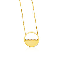 Load image into Gallery viewer, 14k Yellow Gold Circle Necklace with Diamonds
