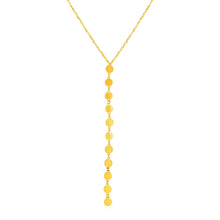 Load image into Gallery viewer, 14k Yellow Gold Lariat Style Necklace with Disks
