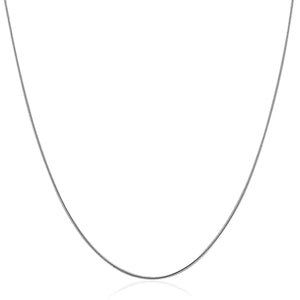 14k White Gold Thin Motif Round Omega Necklace