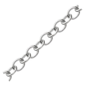 Sterling Silver Rhodium Plated Fancy Charm Bracelet