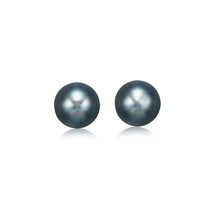 Load image into Gallery viewer, 14k Yellow Gold Cultured Black Pearl Stud Earrings (7.0 mm)
