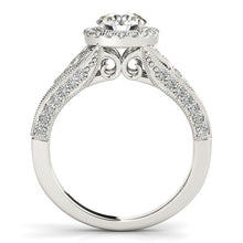 Load image into Gallery viewer, 14k White Gold Diamond Engagement Ring with Baroque Shank Design (1 1/8 cttw)

