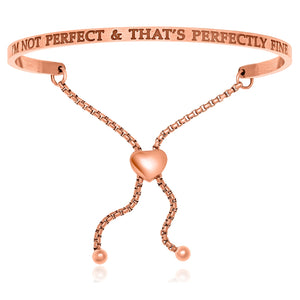 Pink Stainless Steel I am Not Perfect,  And That is Perfectly Fine Bracelet