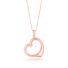 Load image into Gallery viewer, 14k Rose Gold Floating Heart Drop Pendant
