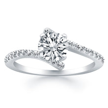 Load image into Gallery viewer, 14k White Gold Open Shank Bypass Diamond Engagement Ring

