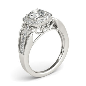 14k White Gold Baroque Shank Style Cut Diamond Engagement Ring (1 1/4 cttw)