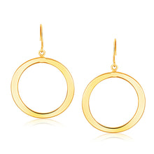Load image into Gallery viewer, 14k Yellow Gold Flat Open Tube Round Earrings
