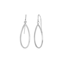 Load image into Gallery viewer, 14k White Gold Earrings with Polished Open Teardrop Dangles
