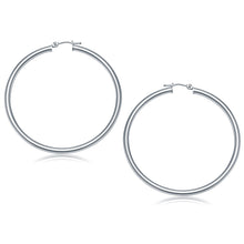 Load image into Gallery viewer, 14k White Gold Polished Hoop Earrings (50 mm)
