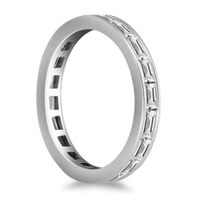 Load image into Gallery viewer, 14k White Gold Eternity Ring with Baguette Diamonds
