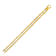 Load image into Gallery viewer, 14k Two-Tone Gold Men&#39;s Bracelet with S Style Bar Links
