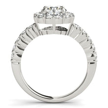 Load image into Gallery viewer, 14k White Gold Round Floral Motif Diamond Engagement Ring (1 5/8 cttw)
