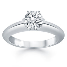 Load image into Gallery viewer, 14k White Gold Solitaire Cathedral Engagement Ring

