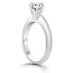14k White Gold Solitaire Cathedral Engagement Ring