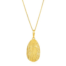 Load image into Gallery viewer, Textured Oval Pendant with Yellow Finish in Sterling Silver
