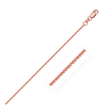 Load image into Gallery viewer, 14k Rose Gold Diamond Cut Round Wheat Chain 1.1mm

