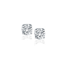 Load image into Gallery viewer, 14k White Gold Diamond Four Prong Stud Earrings (1/2 cttw)
