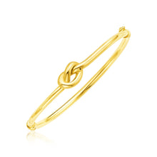 Load image into Gallery viewer, 14k Yellow Gold Bangle Bracelet with Polished Knot
