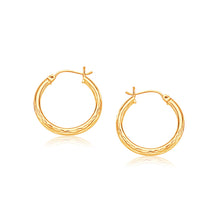 Load image into Gallery viewer, 14k Yellow Gold 25mm Diameter Hoop Earring with Diamond-Cut Finish
