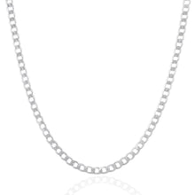 Load image into Gallery viewer, Rhodium Plated 3.7mm Sterling Silver Curb Style Chain
