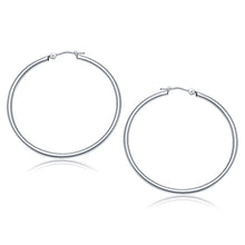 Load image into Gallery viewer, 14k White Gold Polished Hoop Earrings (40 mm)

