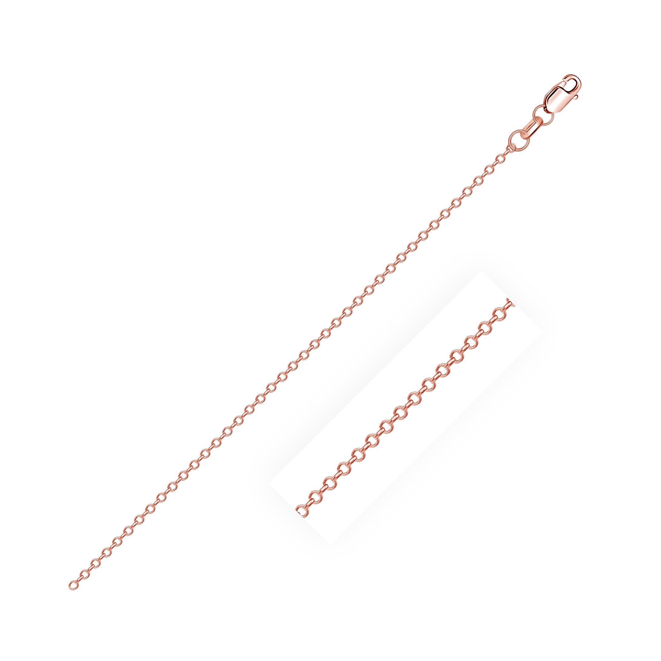 Cable Link Chain in 14k Rose Gold (0.8 mm)