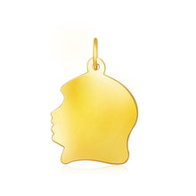 Load image into Gallery viewer, 14k Yellow Gold Large Girl Head Charm
