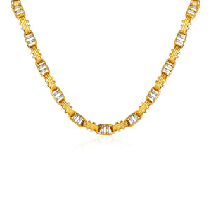 Two-Bar Mariner Link Necklace in 14k Two-Tone Gold