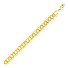 Load image into Gallery viewer, 8.0 mm 14k Yellow Gold Solid Double Link Charm Bracelet
