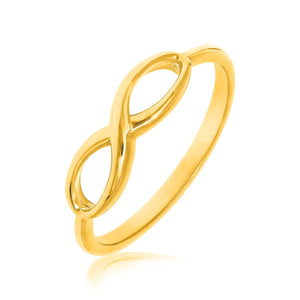 14k Yellow Gold Infinity Ring in High Polish