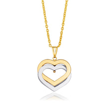 Load image into Gallery viewer, 14k Two-Tone Gold Intertwined Hearts Pendant
