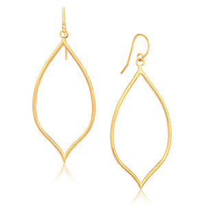 14k Yellow Gold Marquise Style Polished Earrings