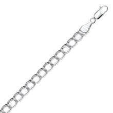 Load image into Gallery viewer, Sterling Silver Small Ridged Circular Chain Bracelet with Rhodium Plating
