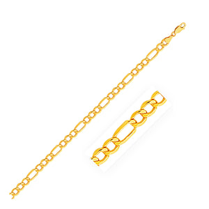 5.4mm 14k Yellow Gold Lite Figaro Bracelet