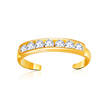 Load image into Gallery viewer, 14k Yellow Gold Pave Set Cubic Zirconia Toe Ring
