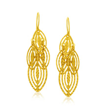 Load image into Gallery viewer, 14k Yellow Gold Textured Cascading Cut Out Marquise Earrings
